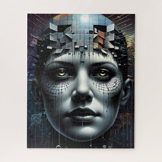 Abstract Art Matrix Girl jigsaw puzzle (Vertical)