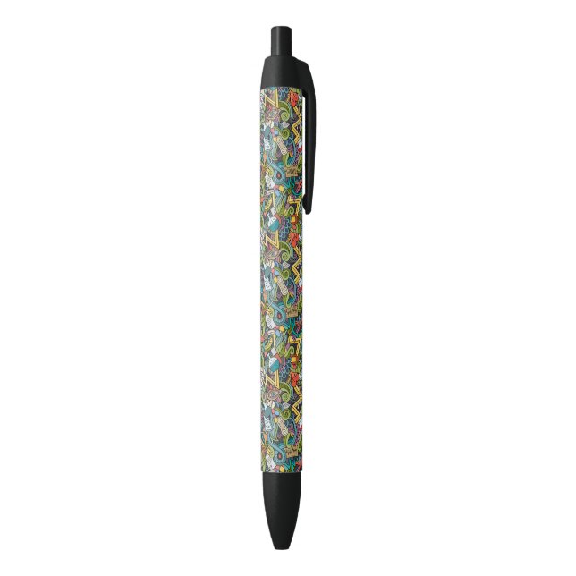 Abstract Art Medical Icon Pattern Black Ink Pen (Bottom (Vertical))