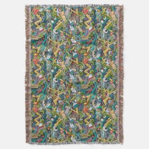 Abstract Art Medical Icon Pattern Throw Blanket
