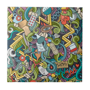 Abstract Art Medical Icon Pattern Tile