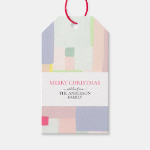 Abstract Art Merry Christmas Gift Tag