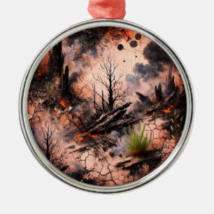 Abstract Art Metal Ornament for Christmas