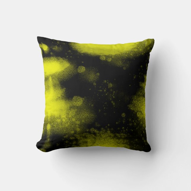 Abstract Art Minimalism Black Yellow Cushion (Front)