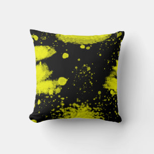 Abstract Art Minimalism Black Yellow Cushion