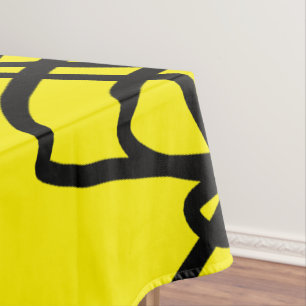 Abstract Art Minimalism Black Yellow Tablecloth