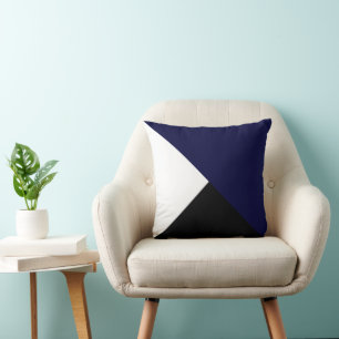 Abstract Art Minimalism Blue Black White Cushion