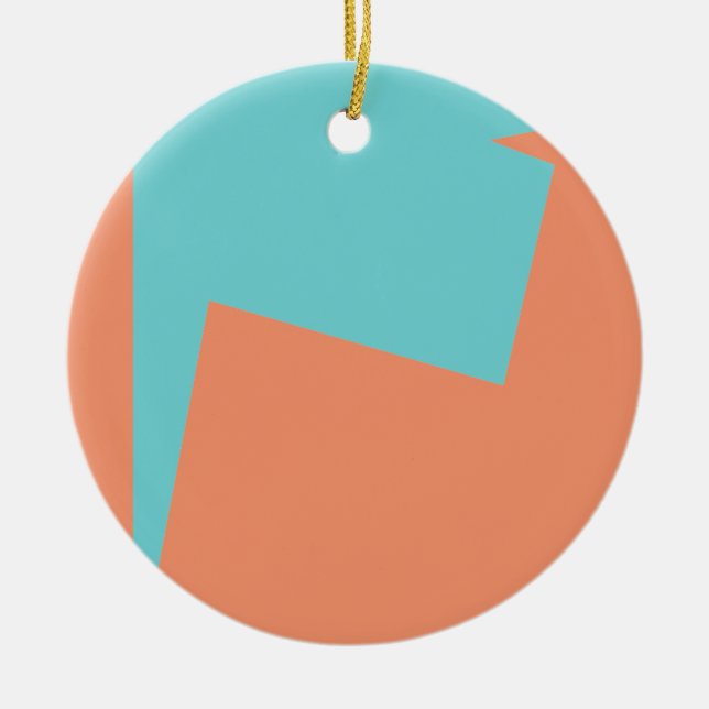 Abstract Art Minimalism Blue White Ceramic Tree Decoration (Front)
