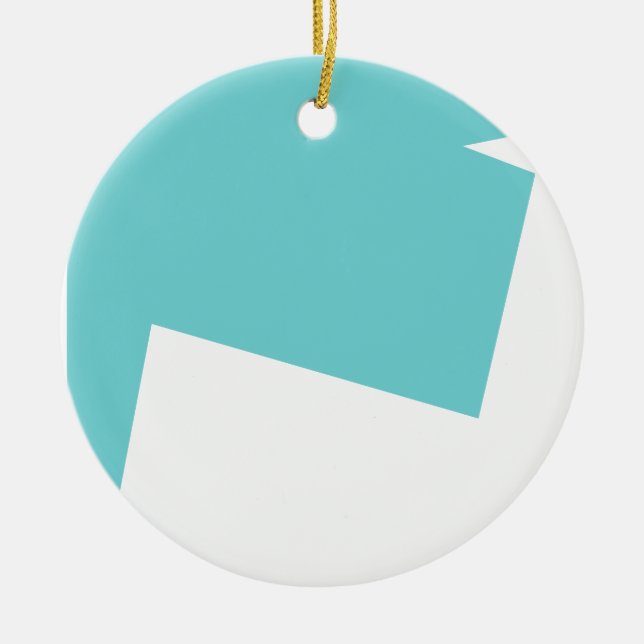 Abstract Art Minimalism Blue White Ceramic Tree Decoration (Front)