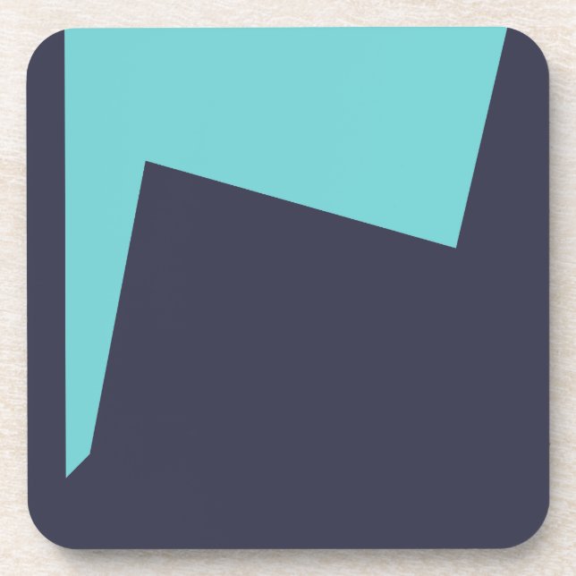Abstract Art Minimalism Blue White Coaster (Front)