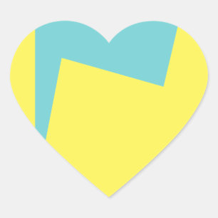 Abstract Art Minimalism Blue White Heart Sticker