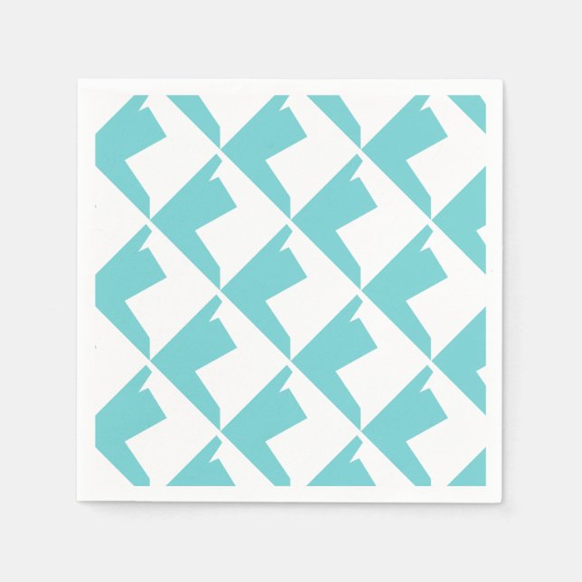 Abstract Art Minimalism Blue White Napkin (Front)