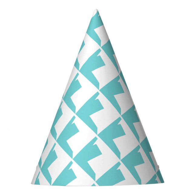 Abstract Art Minimalism Blue White Party Hat (Front)