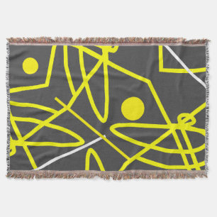 Abstract Art Minimalism Grey Yellow Dot Blanket