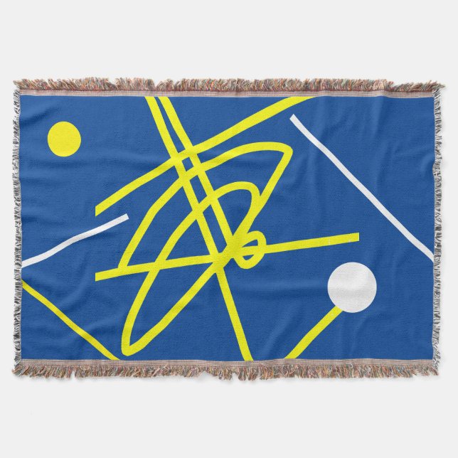 Abstract Art Minimalism Grey Yellow Dot Blanket (Front)
