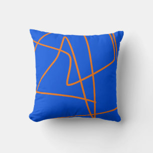 Abstract Art Minimalism Pastel Orange Blue Cushion