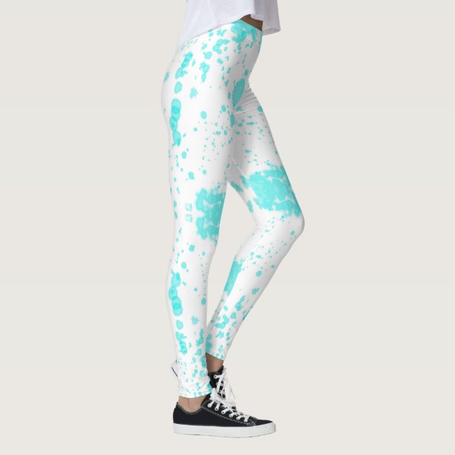 Abstract Art Minimalism Pastel Turquoise Leggings (Right)