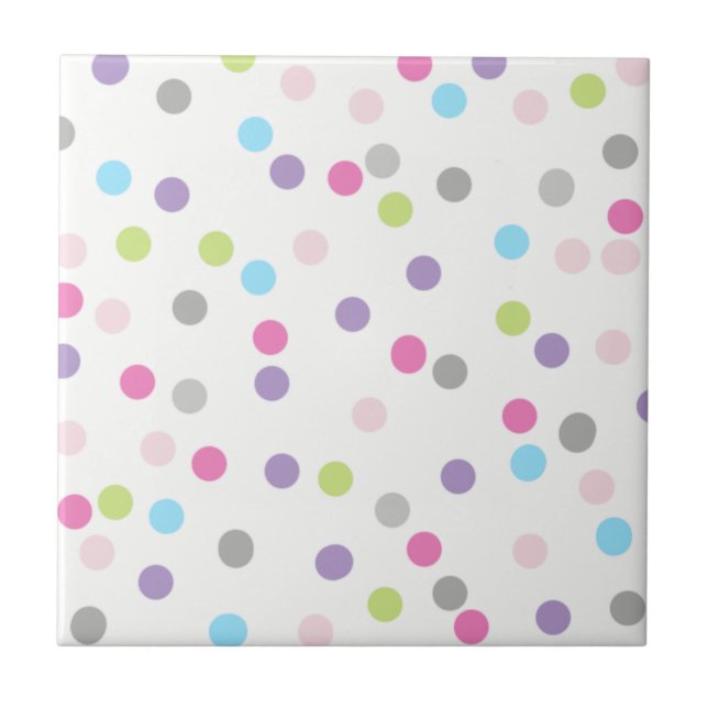 Abstract Art Minimalism Small Dots Pastel Tile (Front)