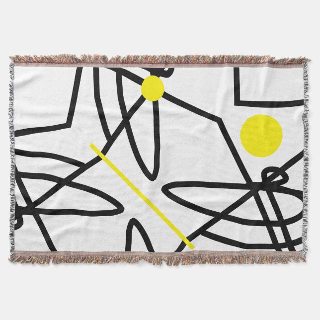 Abstract Art Minimalism Yellow Dot Blanket (Front)