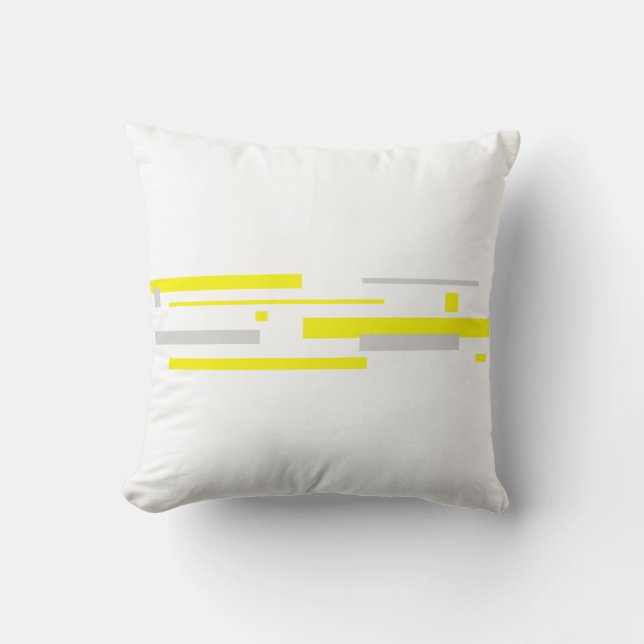 Abstract Art Minimalism Yellow Grey Pillow Cushion (Front)