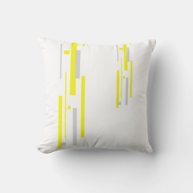 Abstract Art Minimalism Yellow Grey Pillow Cushion (Front)
