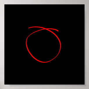 Abstract Art Minimalistic Red Black Poster
