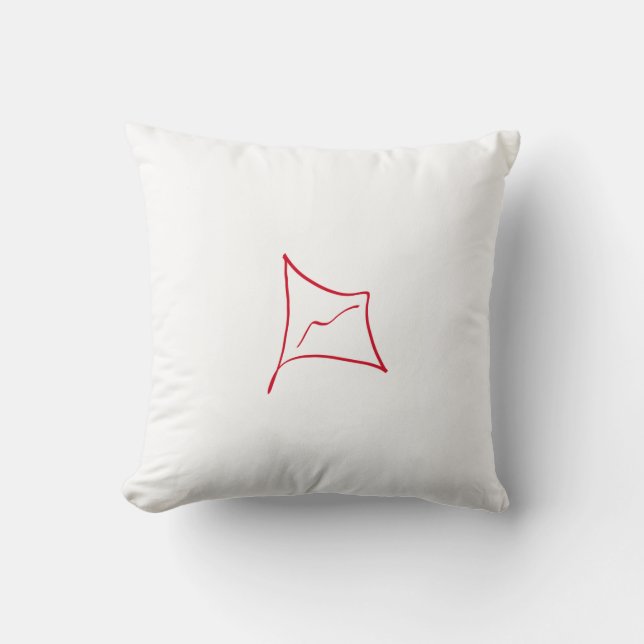Abstract Art Minimalistic Red Flag Line Cushion (Front)
