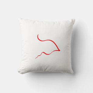 Abstract Art Minimalistic Red Line Cushion