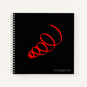 Abstract Art Minimalistic Spiral Black Notebook