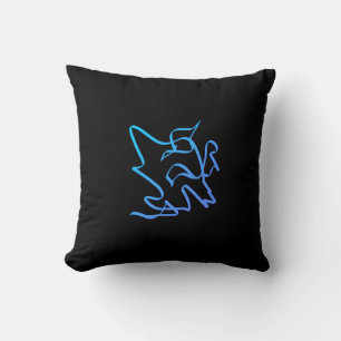 Abstract Art Minimalistic Turquoise Black Cushion