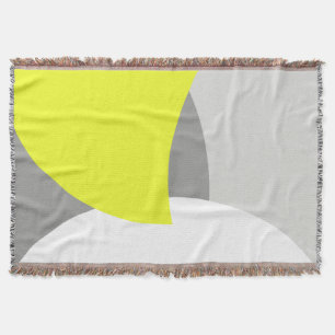 Abstract Art Minimalistic Yellow Grey Blanket