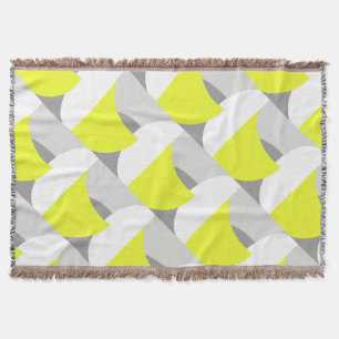 Abstract Art Minimalistic Yellow Grey Blanket