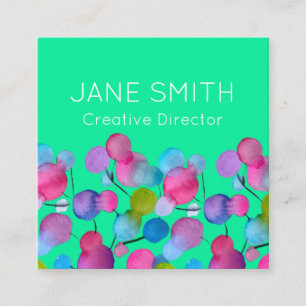 Abstract art modern colourful creative industry square business card