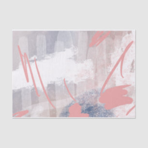 Abstract Art Modern Original Grey Navy Coral White Tissue Paper