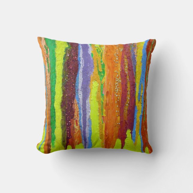 Abstract Art Modern stripe paint drip Cushion (Front)