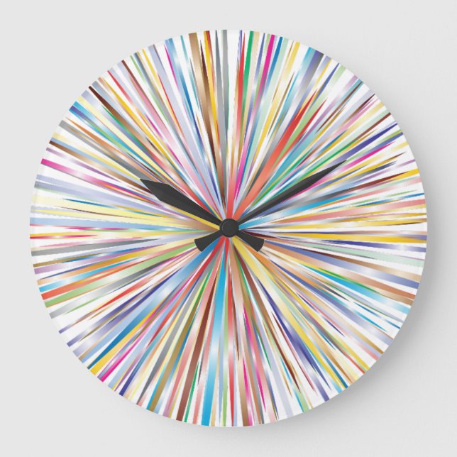 Abstract Art Multi-Color Burst Wall Clock (Front)