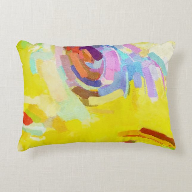 Abstract Art multi colour pattern geometry elegant Decorative Cushion (Front)