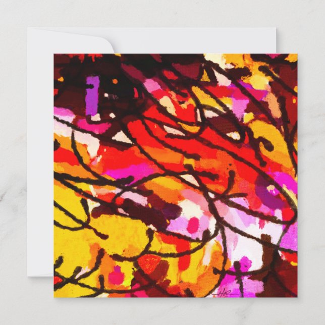 Abstract Art multi colour pattern geometry elegant Holiday Card (Front)