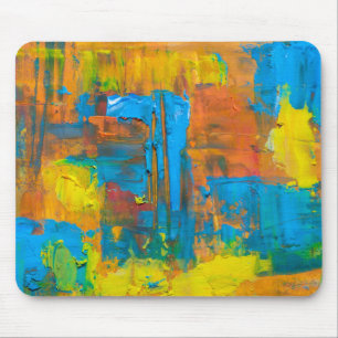 Abstract Art Multicolored Orange Abstract Acrylic  Mouse Mat