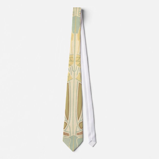 abstract art nouveau pattern vintage art tie (Front)