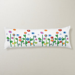 Abstract art nouveau stylish flowers body cushion