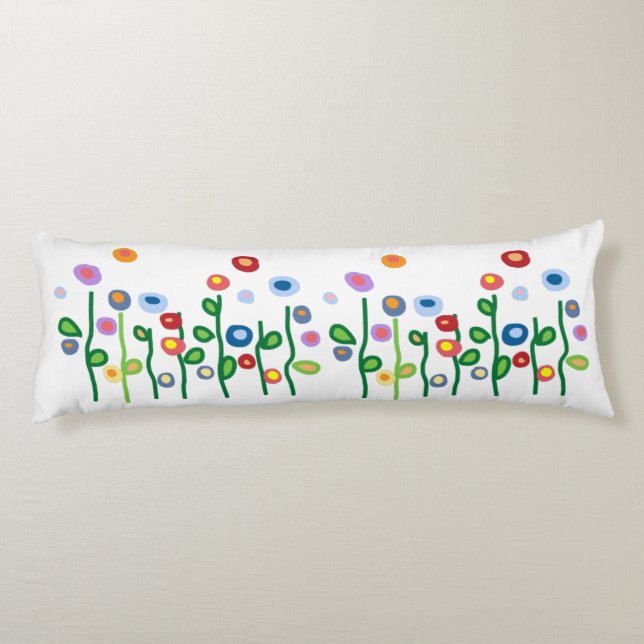 Abstract art nouveau stylish flowers body cushion (Back)