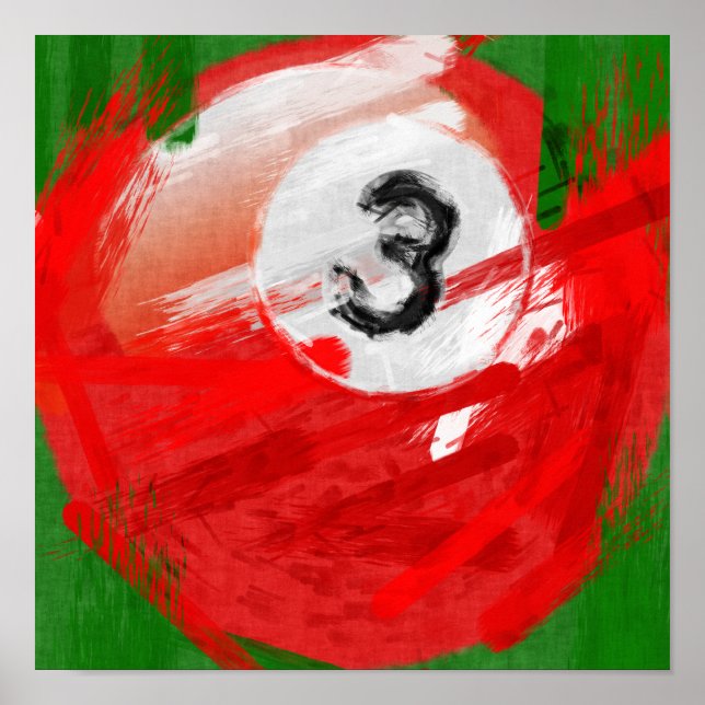 Abstract Art Number 3 Billiards Ball Poster (Front)