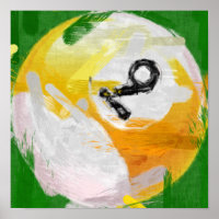 Abstract Art Number 9 Billiards Ball
