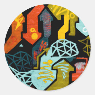 Abstract Art of Arrows Classic Round Sticker