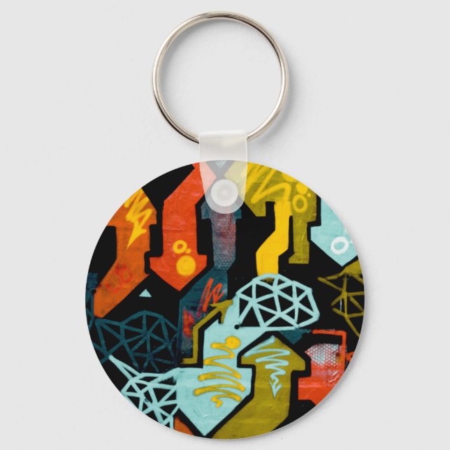 Abstract Art of Arrows Key Ring (Front)