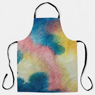 Abstract art of colourful bright ink and watercolo apron