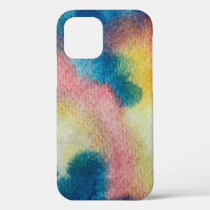 Abstract art of colourful bright ink and watercolo iPhone 12 case