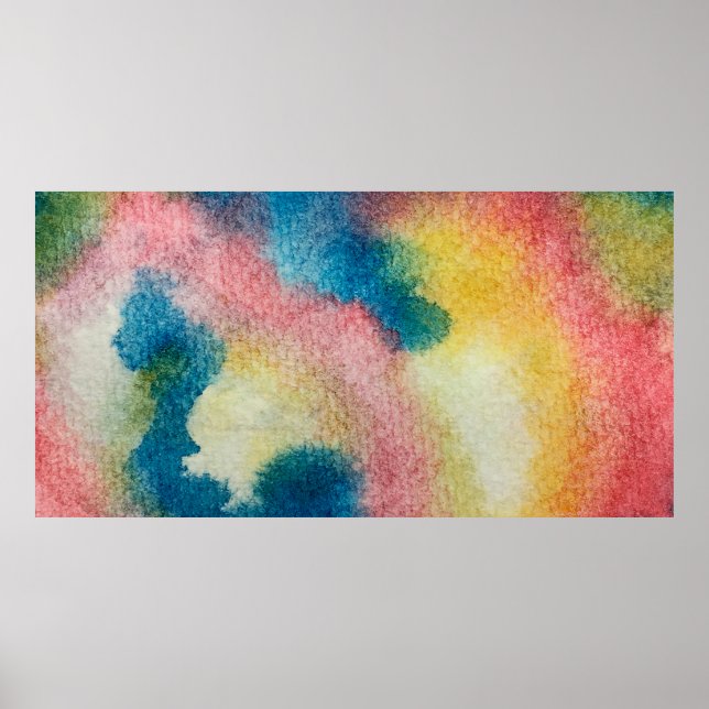 Abstract art of colourful bright ink and watercolo poster (Front)