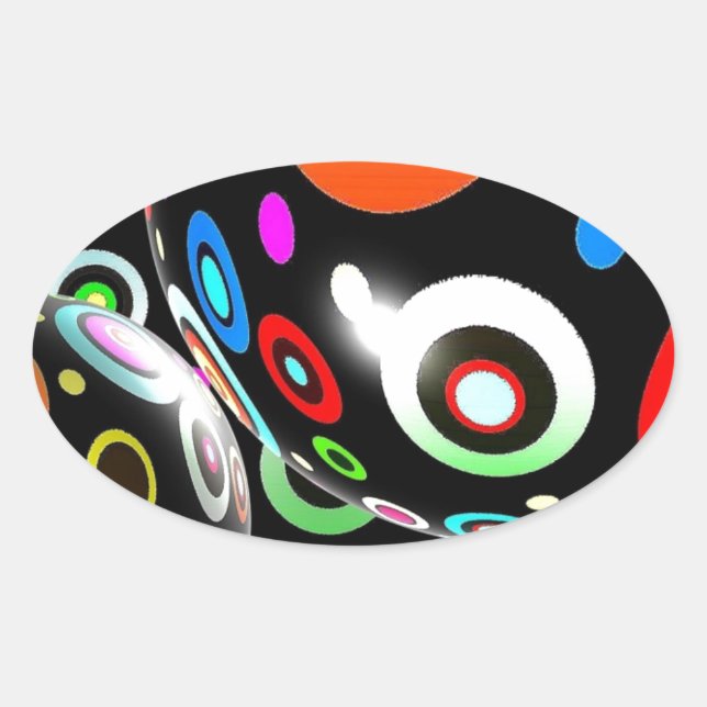 Abstract Art Oval Sticker (Front)