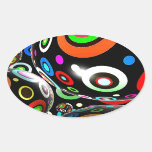 Abstract Art Oval Sticker